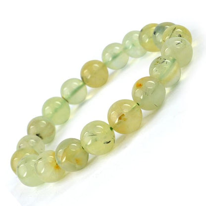 Natural Epidote / Prehnite 10 mm Round Bead Bracelet for Healing, Emotional Balance, Inner Peace & Positive Energy | Reiki Charged Gemstone Bracelet for Men & Women