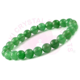 Natural Green Onyx 8 mm Round Bead Bracelet for Confidence, Emotional Balance, Prosperity & Positive Energy | Reiki Charged Gemstone Bracelet for Men & Women