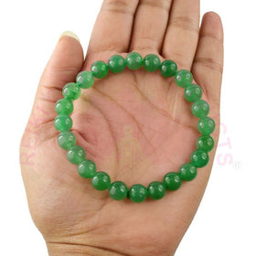 Natural Green Onyx 8mm Round Bead Bracelet for Confidence, Emotional Balance, Prosperity & Positive Energy | Reiki Charged Gemstone Bracelet for Men & Women