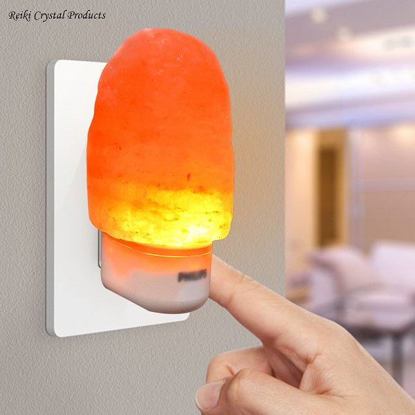 Natural Himalayan Plug Salt Lamp | Handmade Rock Salt Night Lamp with LED Bulb | Air Purifying Lamp for Bedroom, Living Room, Home Décor, Meditation, Vastu & Relaxation
