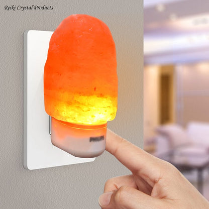 Natural Himalayan Plug Salt Lamp | Handmade Rock Salt Night Lamp with LED Bulb | Air Purifying Lamp for Bedroom, Living Room, Home Décor, Meditation, Vastu & Relaxation