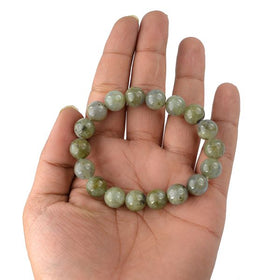 Natural Labradorite 10 mm Round Bead Bracelet for Protection, Intuition, Transformation & Strength