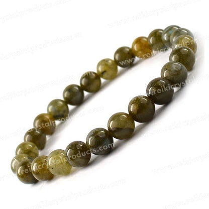 Natural Labradorite 8 mm Round Bead Bracelet for Protection, Intuition, Focus & Positive Energy  Crystal Bracelet for Men and Women