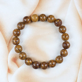 Natural Mariam Agate 10 mm Round Bead Bracelet