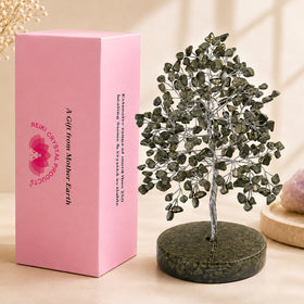 Natural Pyrite Crystal Tree | Handmade Gemstone Bonsai Tree with Natural Pyrite Chip Stone Base | Reiki Charged Money Tree for Wealth, Prosperity, Success, Home & Office Decor, Vastu & Feng Shui