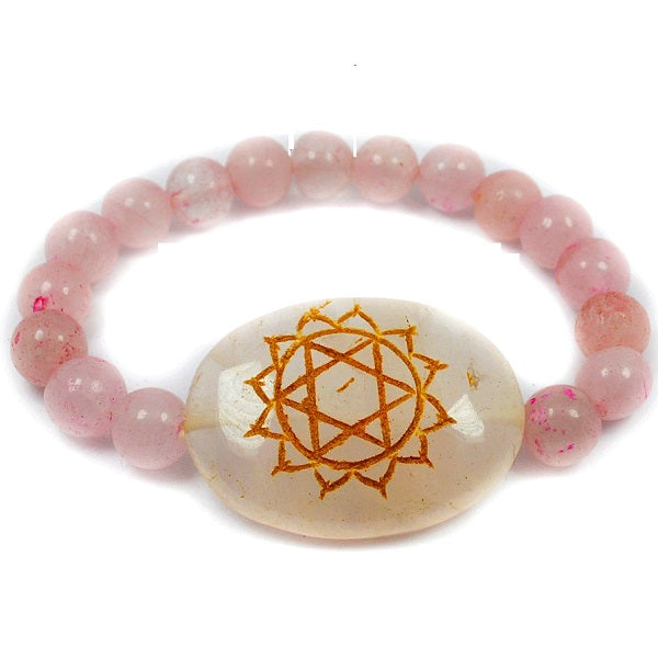 Natural Rose Quartz Chakra 8mm Round Bead Bracelet for Love, Emotional Balance, Harmony & Heart Chakra