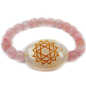 Natural Rose Quartz Chakra 8mm Round Bead Bracelet for Love, Emotional Balance, Harmony & Heart Chakra
