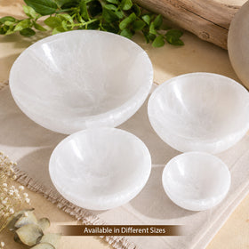 Natural Selenite Round Bowl Crystal Charging Bowl for Crystal Cleansing, Energy Charging, Reiki, Meditation, Home Décor, Altar, Vastu & Spiritual Healing