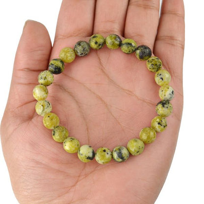 Natural Serpentine 8 mm Faceted Bead Bracelet for Protection, Healing, Emotional Balance & Spiritual Growth