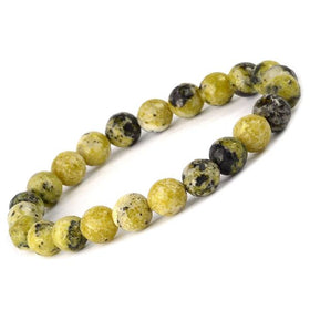 Natural Serpentine 8 mm Faceted Bead Bracelet for Protection, Healing, Emotional Balance & Spiritual Growth | Reiki Charged Gemstone Bracelet for Men & Women