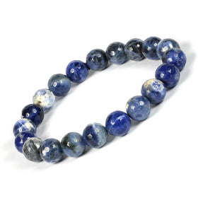 Natural Sodalite 10 mm Faceted Bead Bracelet