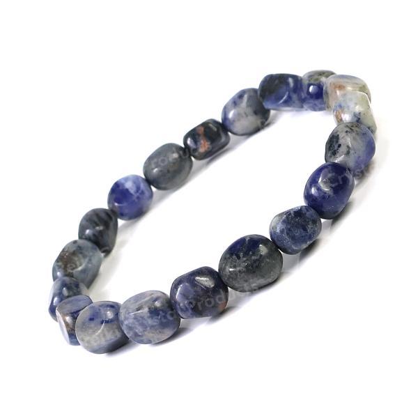 Natural Sodalite Tumble Beads Bracelet for Communication, Wisdom, Mental Clarity