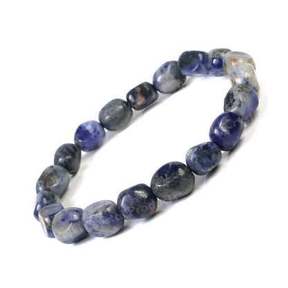 Natural Sodalite Tumble Beads Bracelet for Communication, Wisdom, Mental Clarity