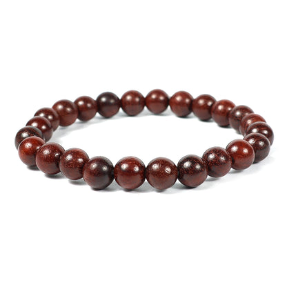 Natural Wood 8 mm Round Bead Bracelet