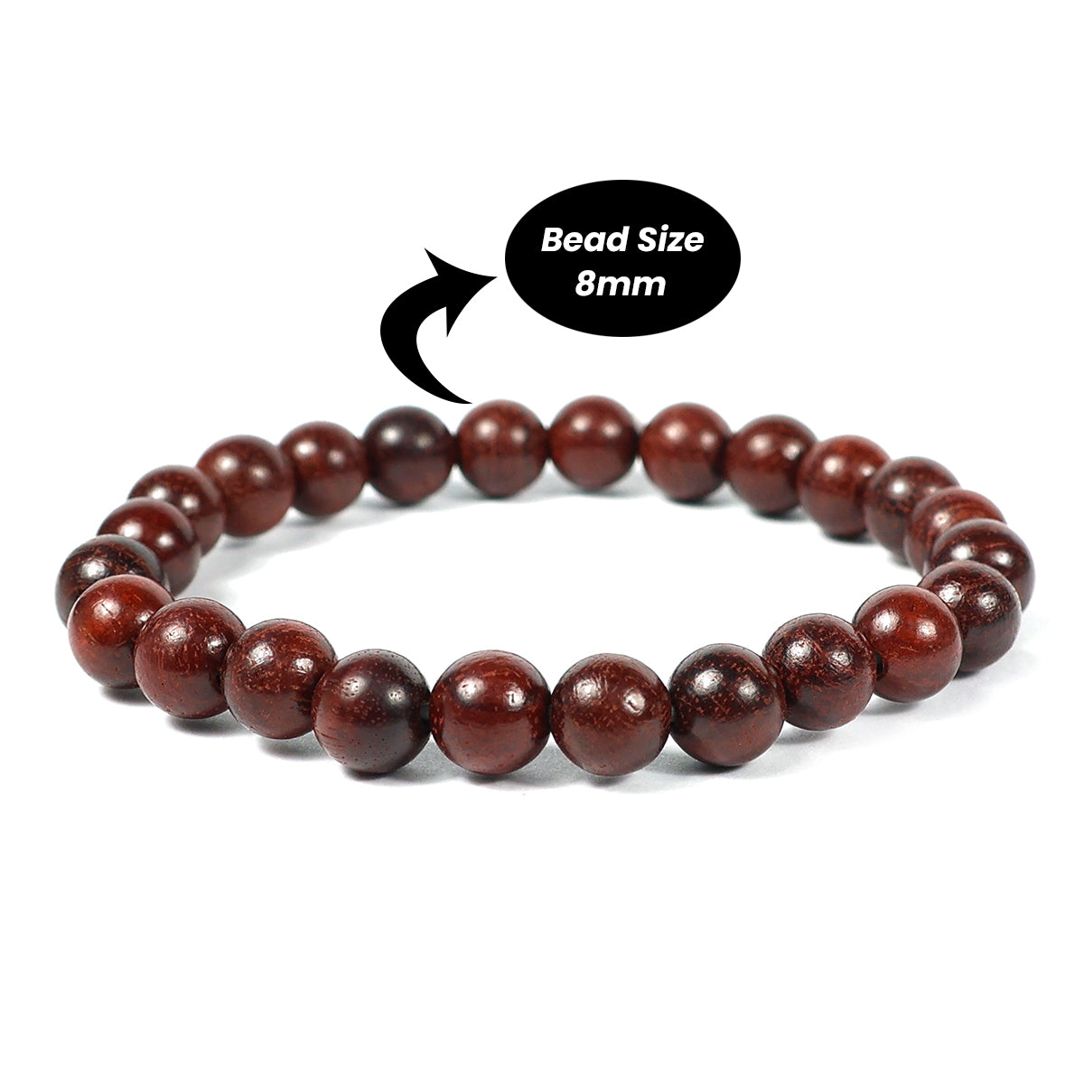 Natural Wood 8mm Round Bead Bracelet for Calmness, Mindfulness, Balance & Everyday Style