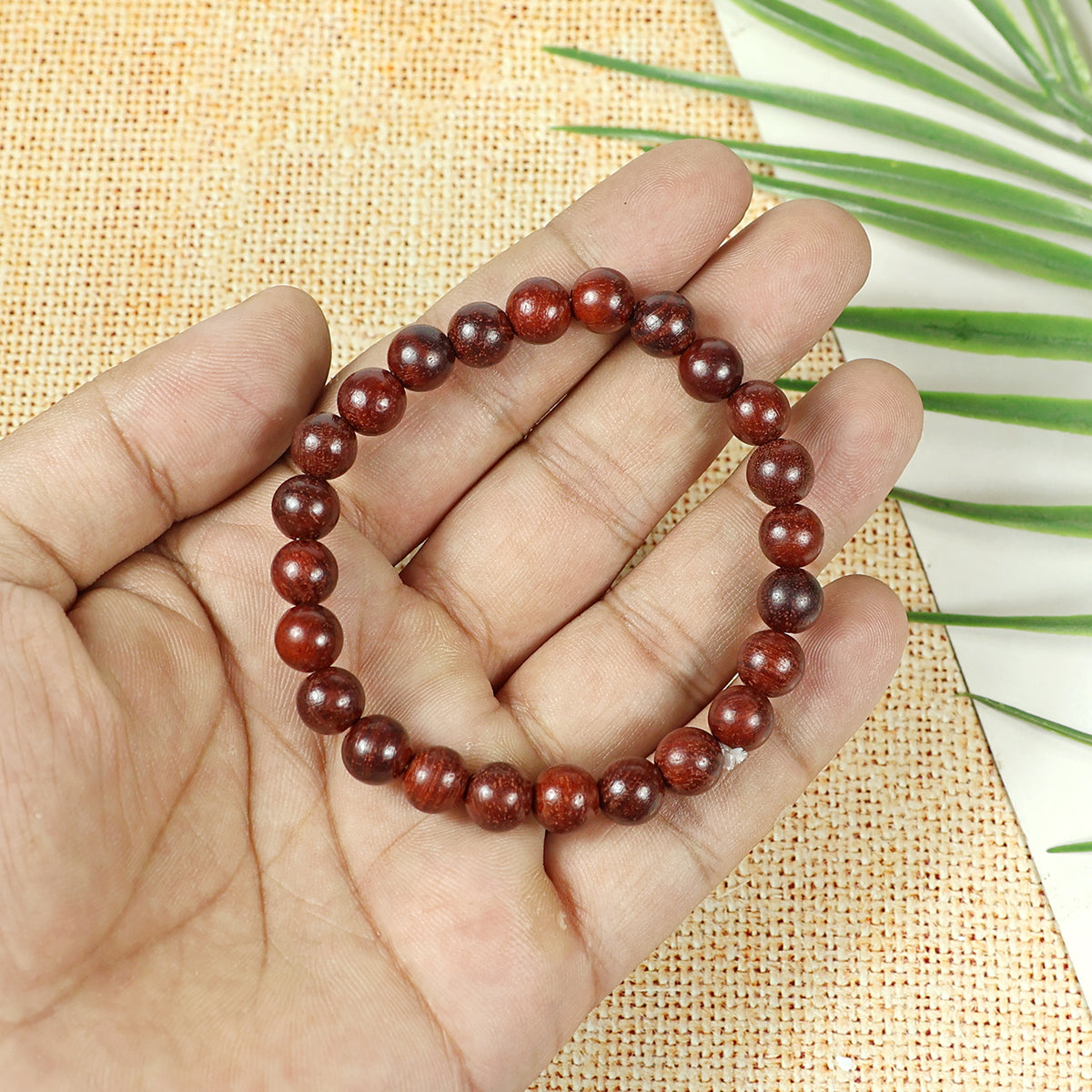 Natural Wood 8mm Round Bead Bracelet for Calmness, Mindfulness, Balance & Everyday Style | Reiki Charged Wooden Bead Bracelet for Men & Women
