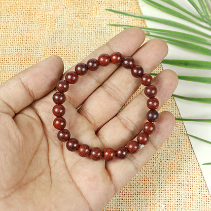 Natural Wood 8mm Round Bead Bracelet for Calmness, Mindfulness, Balance & Everyday Style | Reiki Charged Wooden Bead Bracelet for Men & Women