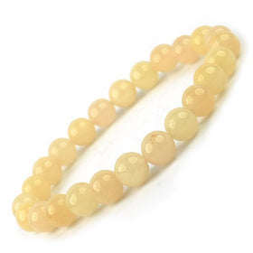Natural Yellow Aventurine 8 mm Round Bead Bracelet Stretchable Design