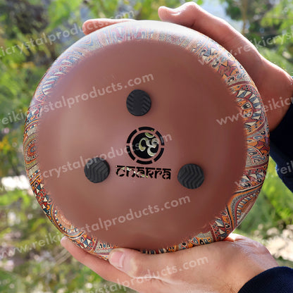 OM Tongue Happy Hapi Musical Drum 20.3 cm (8 Inch) for Meditation, Sound Healing, Yoga & Relaxation | Metal Tongue Drum Carry Bag