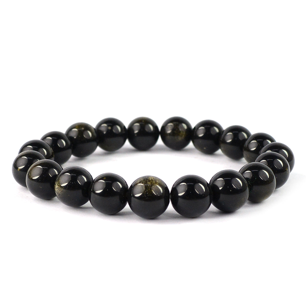 Natural Rainbow Obsidian 10 mm Round Beads Bracelet for Protection, Strength & Emotional Balance