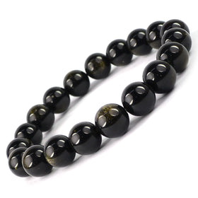 Polished Rainbow Obsidian Crystal Bracelet with Subtle Shine