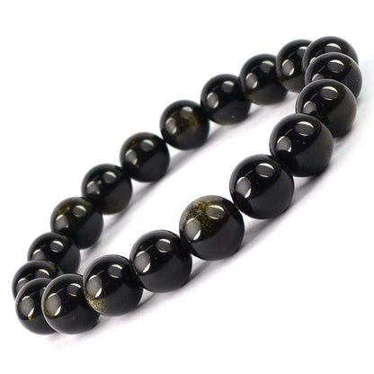 Polished Rainbow Obsidian Crystal Bracelet with Subtle Shine