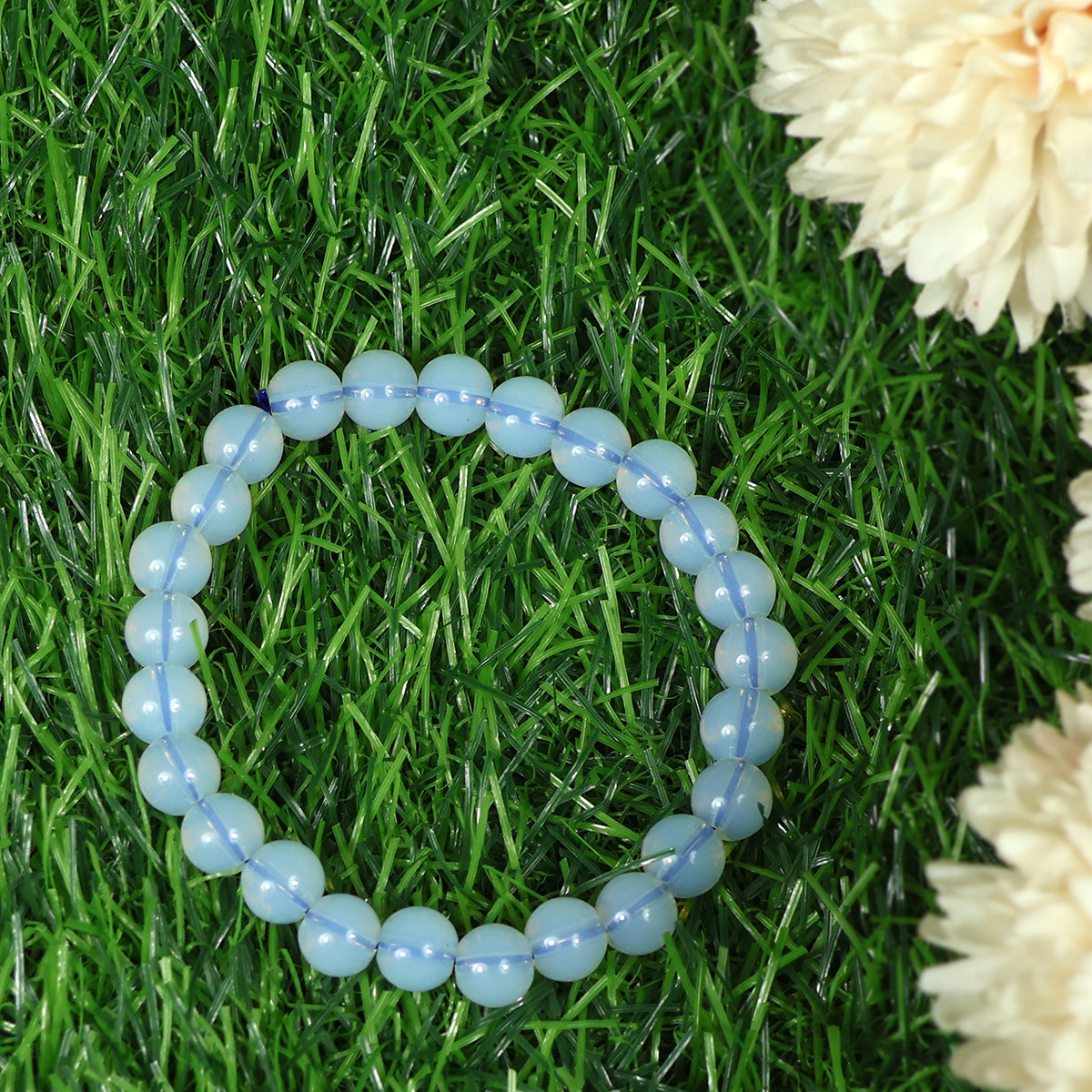 Opalite Round Bead Bracelet 8 mm – Healing Crystal for Peace & Positive Energy