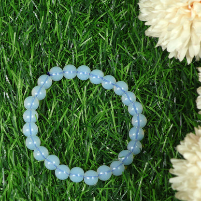 Opalite Round Bead Bracelet 8 mm – Healing Crystal for Peace & Positive Energy