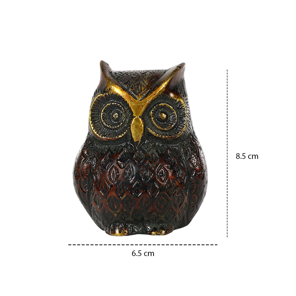 Brass Owl Statue for Vastu Remedy | 600 Gram Solid Brass Owl Idol for Wisdom, Protection & Positive Energy | Decorative Brass Owl Figurine for Home, Office & Study Table