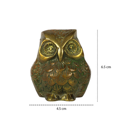 Brass Owl Statue for Vastu Remedy | 300 Gram Solid Brass Owl Idol for Wisdom, Protection & Positive Energy | Decorative Brass Owl Figurine for Home, Office & Study Table