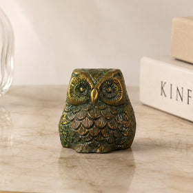 Brass Owl for Vastu Remedy | 150 Gram Solid Brass Owl Statue for Wisdom, Protection & Positive Energy | Decorative Brass Owl Idol for Home, Office & Study Table