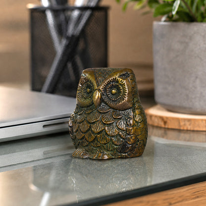 Brass Owl for Vastu Remedy | 150 Gram Solid Brass Owl Statue for Wisdom, Protection & Positive Energy | Decorative Brass Owl Idol for Home, Office & Study Table