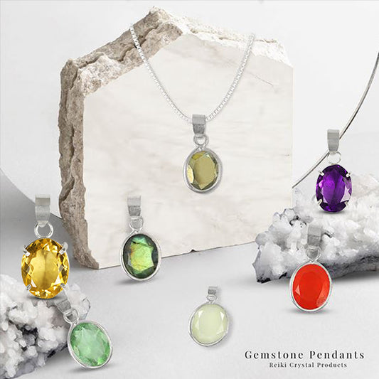 AAA Natural Stone Pendant - Locket with Metal Chain for Unisex