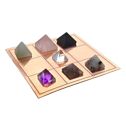 Personalized Numerology Pyramid Grid | Natural Crystal Pyramid Grid Customized by Date of Birth