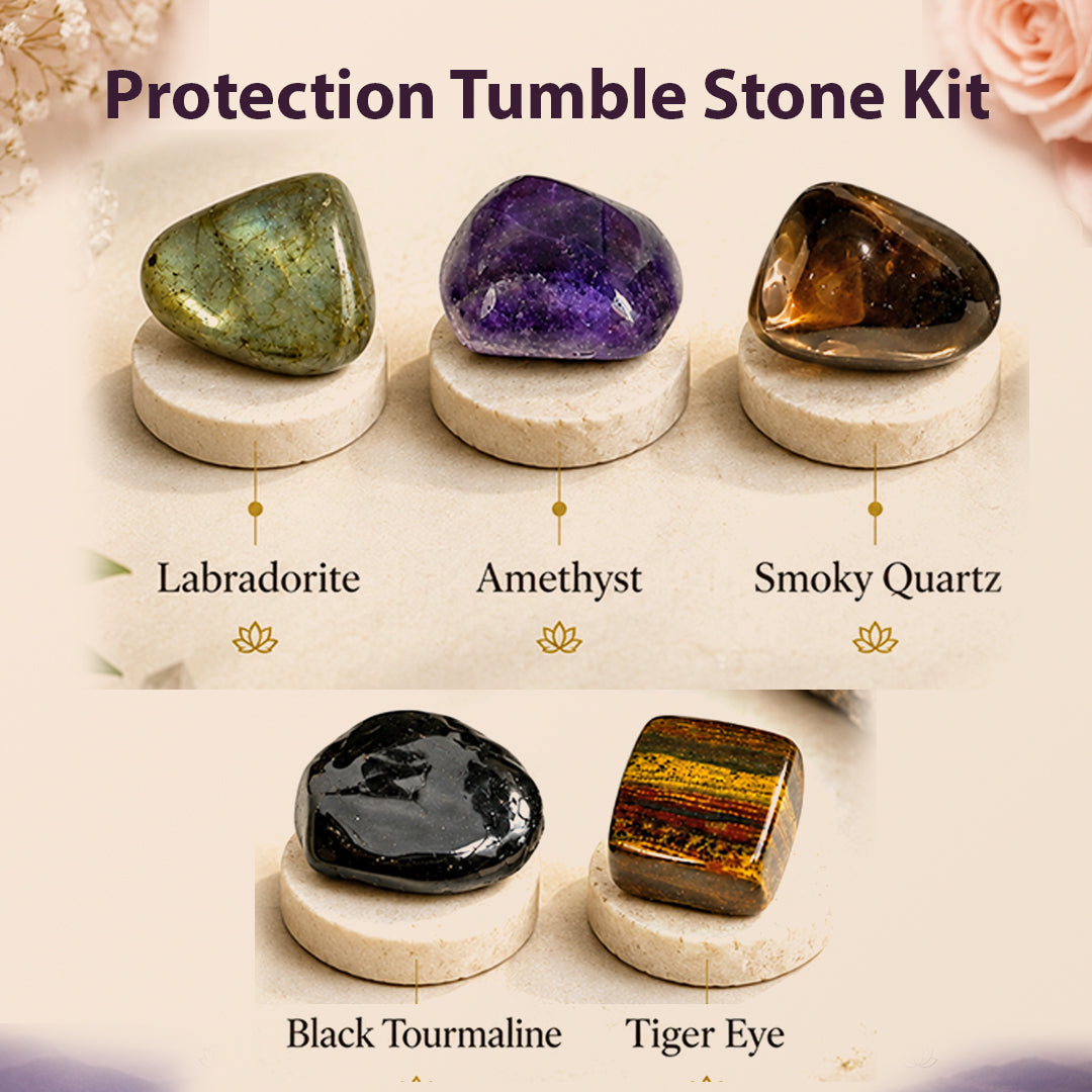 Premium Reiki Charged Healing Crystal Tumble Stone Kit for Manifestation, Chakra Balancing, Wealth, Education, Relationship, Protection, Health Booster, Stress Relief and Positive Energy Activation
