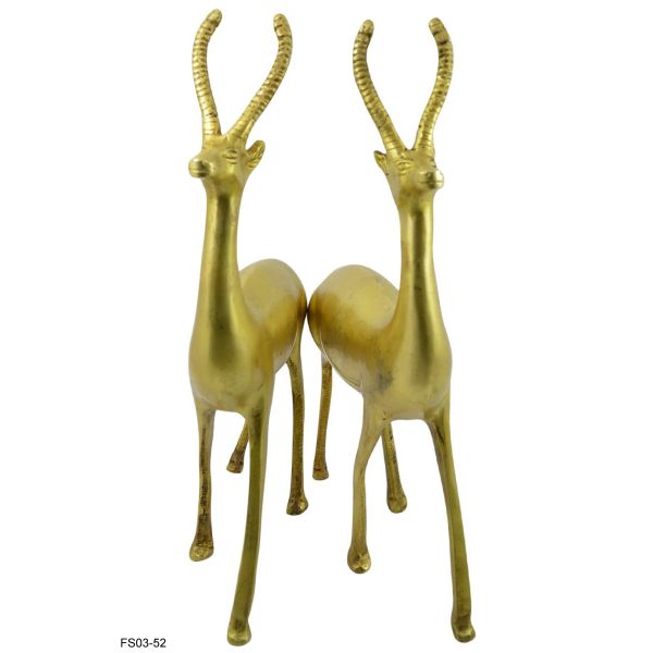 Pure Brass Standing Deer Showpiece