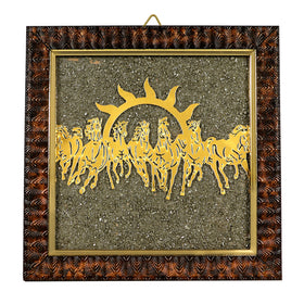 seven running horses pyrite stone frame