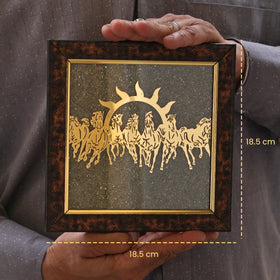 7 running horses wooden wall decor