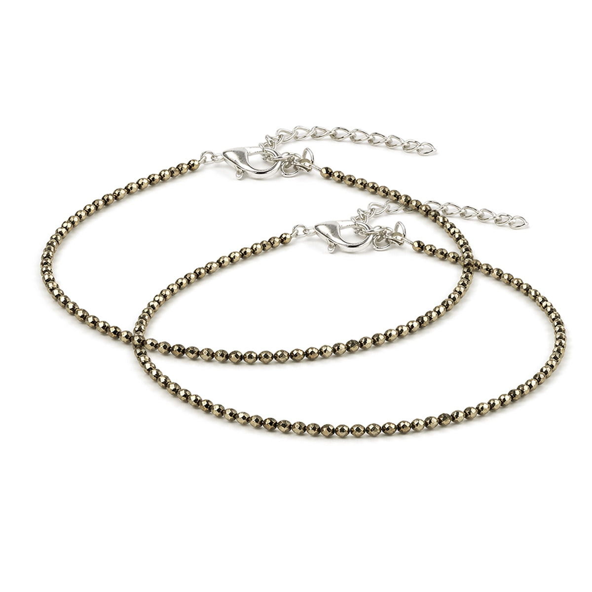 natural pyrite anklet combo pack of 2
