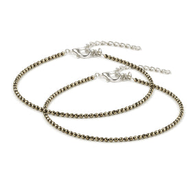 natural pyrite anklet combo pack of 2
