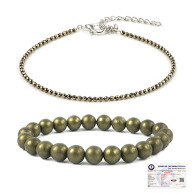 pyrite anklet with pyrite bracelet combo
