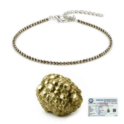 pyrite anklet with raw rough crystal combo
