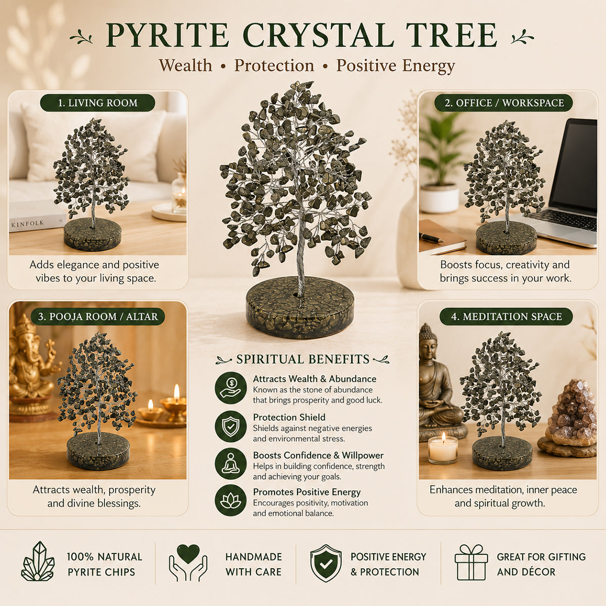 Pyrite Crystal Tree