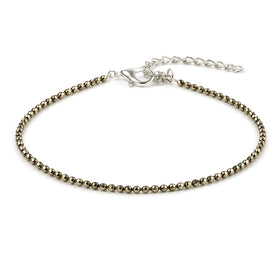 Pyrite Anklet – Money Attraction & Abundance Crystal Anklet for Prosperity, Confidence & Success | Reiki Charged Healing Anklet