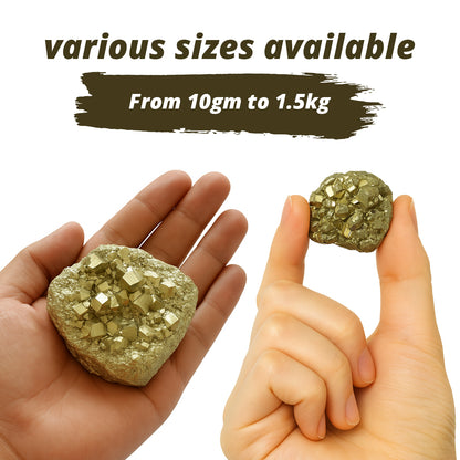 reiki energized pyrite crystal set
