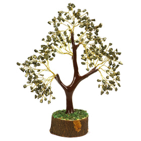 Pyrite Crystal Stone Tree | Natural Pyrite Gemstone Money Tree for Wealth, Prosperity, Abundance, Success & Positive Energy | Home Office Décor
