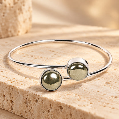Pyrite Cuff Bangle Bracelet