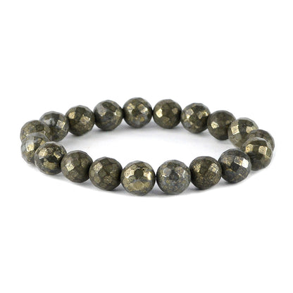 Pyrite Faceted Bead Bracelet