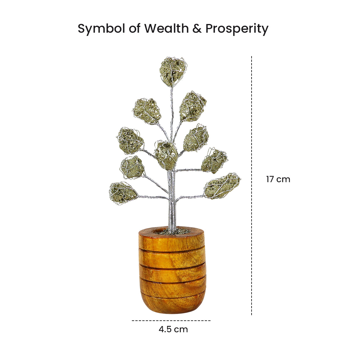 Pyrite Raw Crystal Stone Tree | Natural Pyrite Gemstone Money Tree for Wealth, Prosperity, Abundance, Success & Positive Energy | Home Office Décor, Feng Shui and  Vastu 