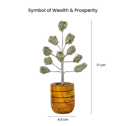 Pyrite Raw Crystal Stone Tree | Natural Pyrite Gemstone Money Tree for Wealth, Prosperity, Abundance, Success & Positive Energy | Home Office Décor, Feng Shui and  Vastu 